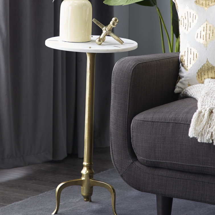 Rosdorf Park Goodner Genuine Marble Pedestal End Table & Reviews